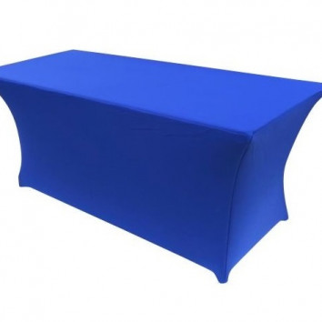 Стрейч чехол на стол прямоугольный синий