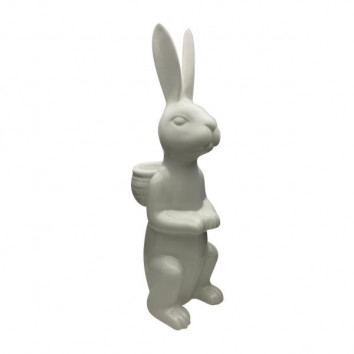Кролик с корзинкой фарфоровый h=42